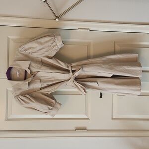 Neutral Calvin Klein Cotton Shirt Dress